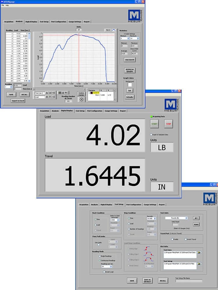 Mark-10 MESURgauge Plus Load & Travel Analysis Software